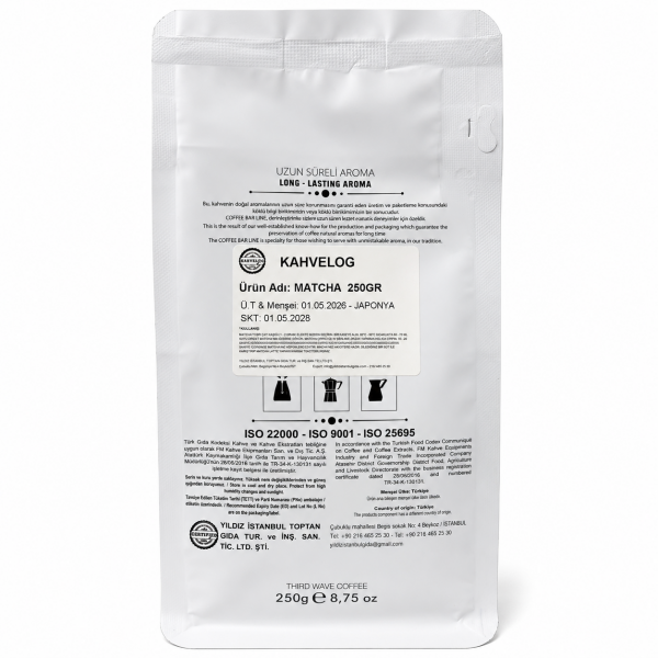 Toptan KAHVELOG SAF MATCHA 250 gr (%100 Orjinal katkısız)