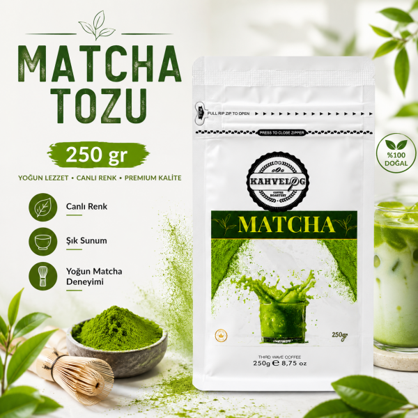 Toptan KAHVELOG SAF MATCHA 250 gr (%100 Orjinal katkısız)