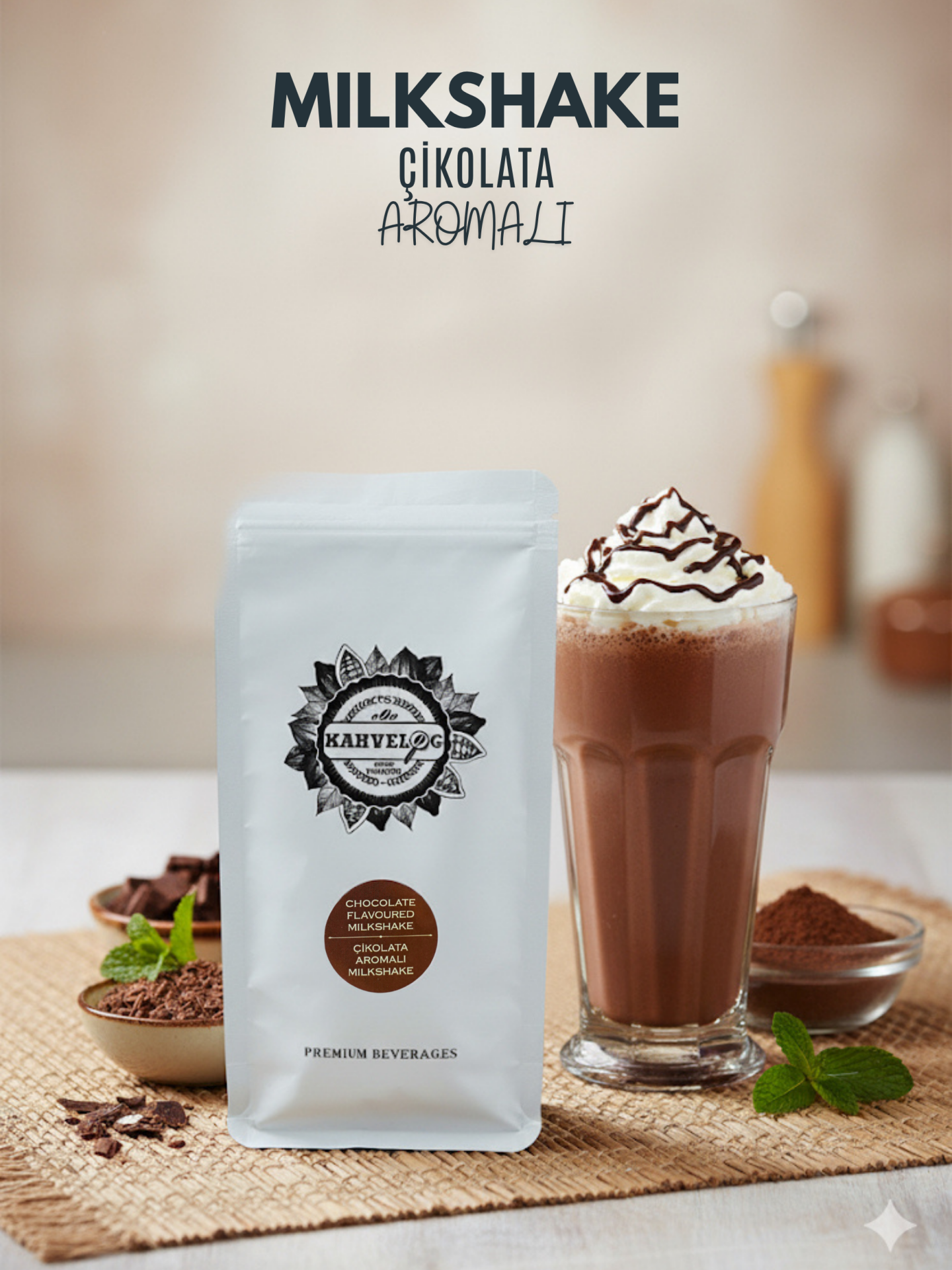 Kahvelog Çikolata Aromalı Milkshake Tozu 1 Kg