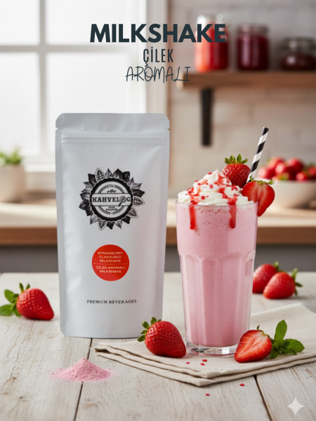 Çilek Aromalı Milkshake / Smothies Tozu