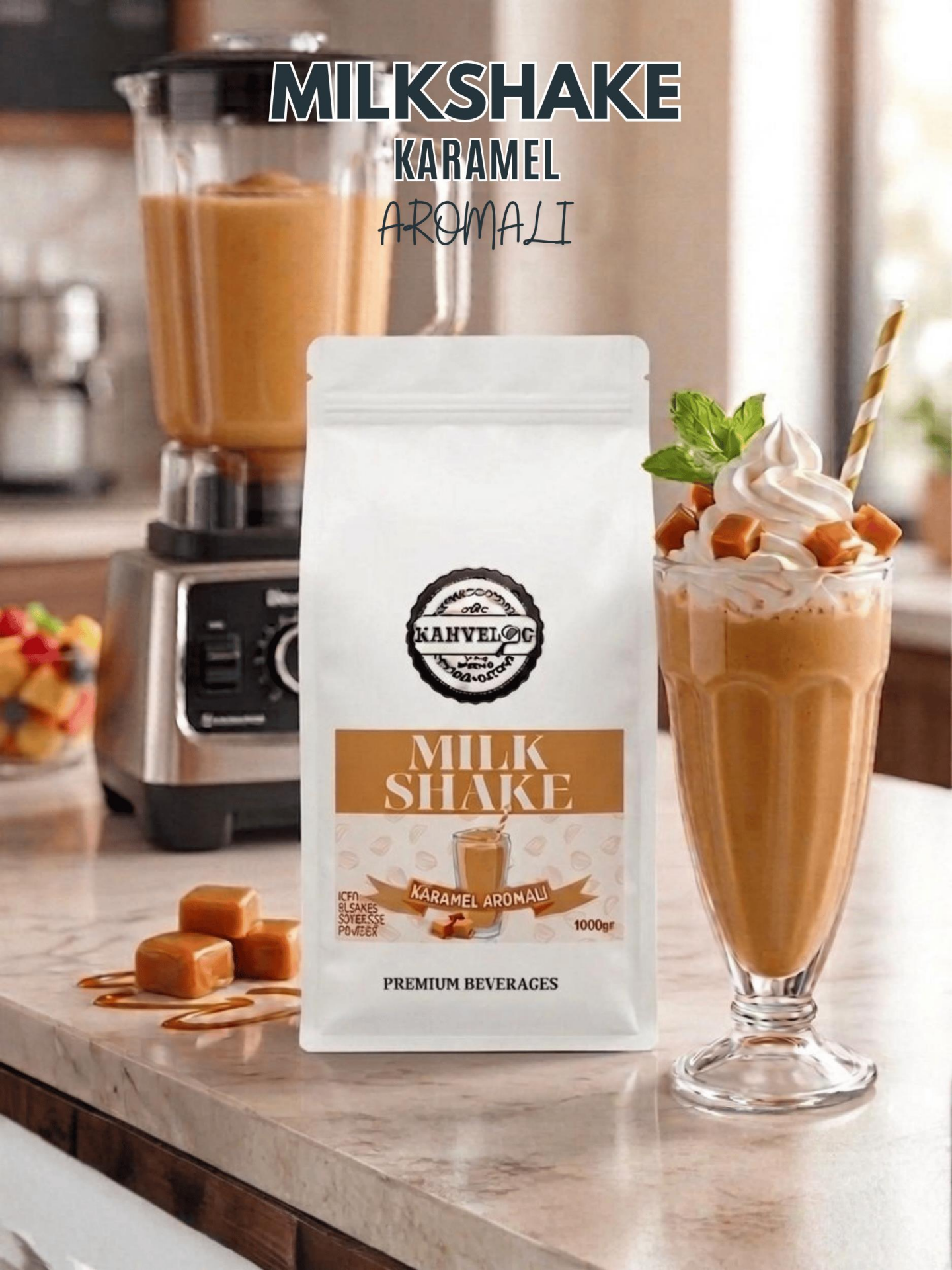 Karamel Aromalı Milkshake Tozu