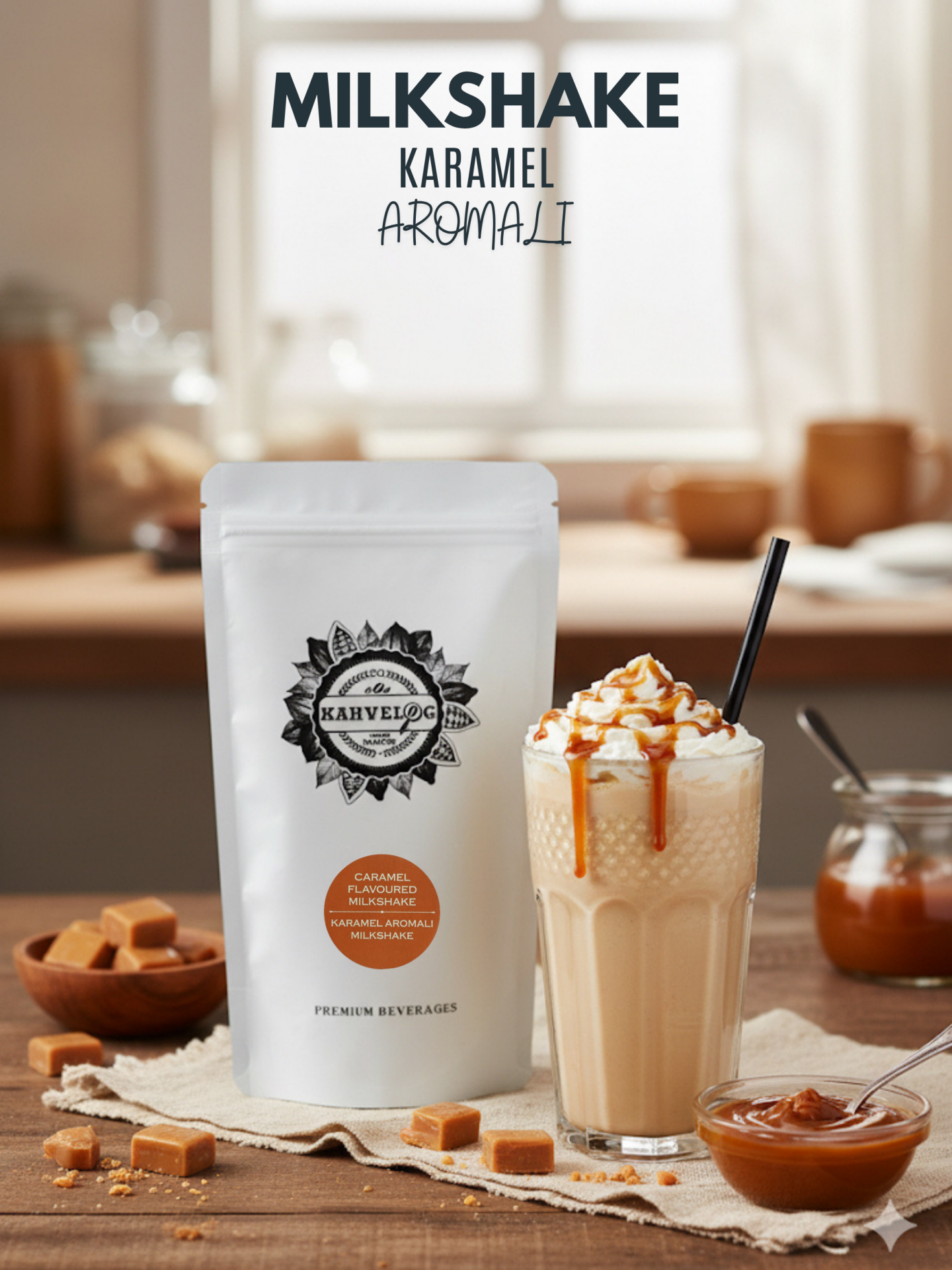 Karamel Aromalı Milkshake Tozu