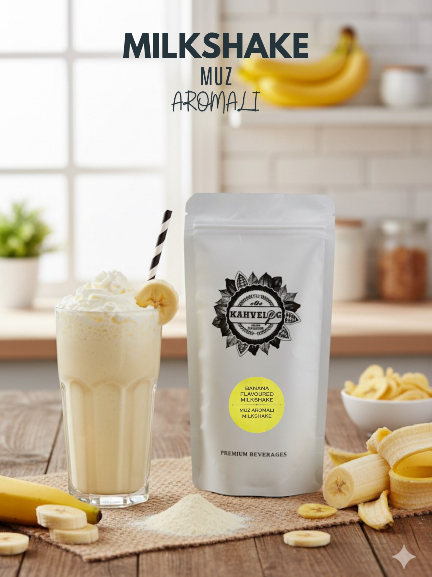 Muz Aromalı Milkshake Tozu