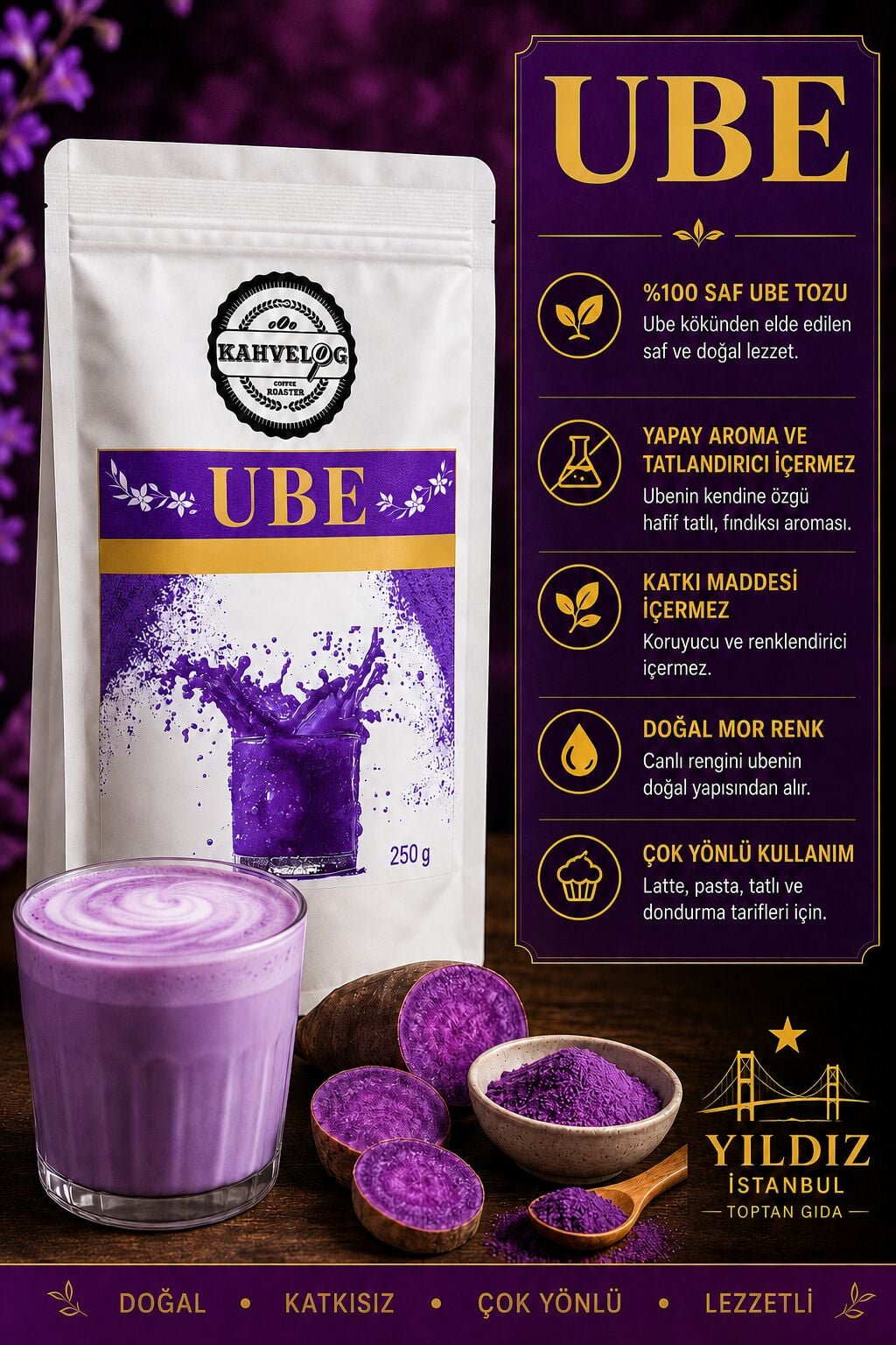 Kahvelog Ube Tozu 250 Gr – Katkısız