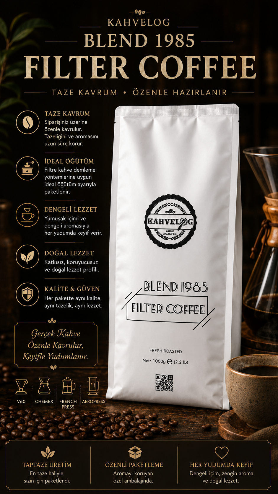 Kahvelog Blend 1985 Filtre Kahve 1000gr